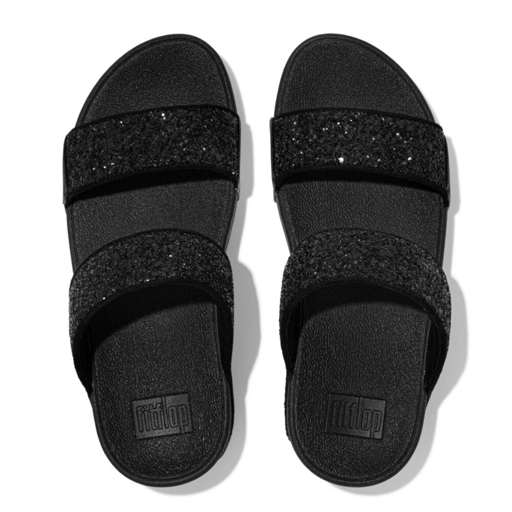 Fitflop Women Lulu Glitter Slides |ET3-339| Black Glitter main image 1
