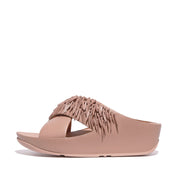 RUMBA Beaded Leather Cross Slides