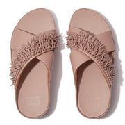 RUMBA Beaded Leather Cross Slides