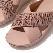 RUMBA Beaded Leather Cross Slides