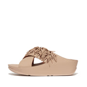 RUMBA Beaded Leather Cross Slides