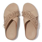 RUMBA Beaded Leather Cross Slides