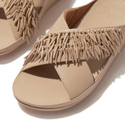 RUMBA Beaded Leather Cross Slides